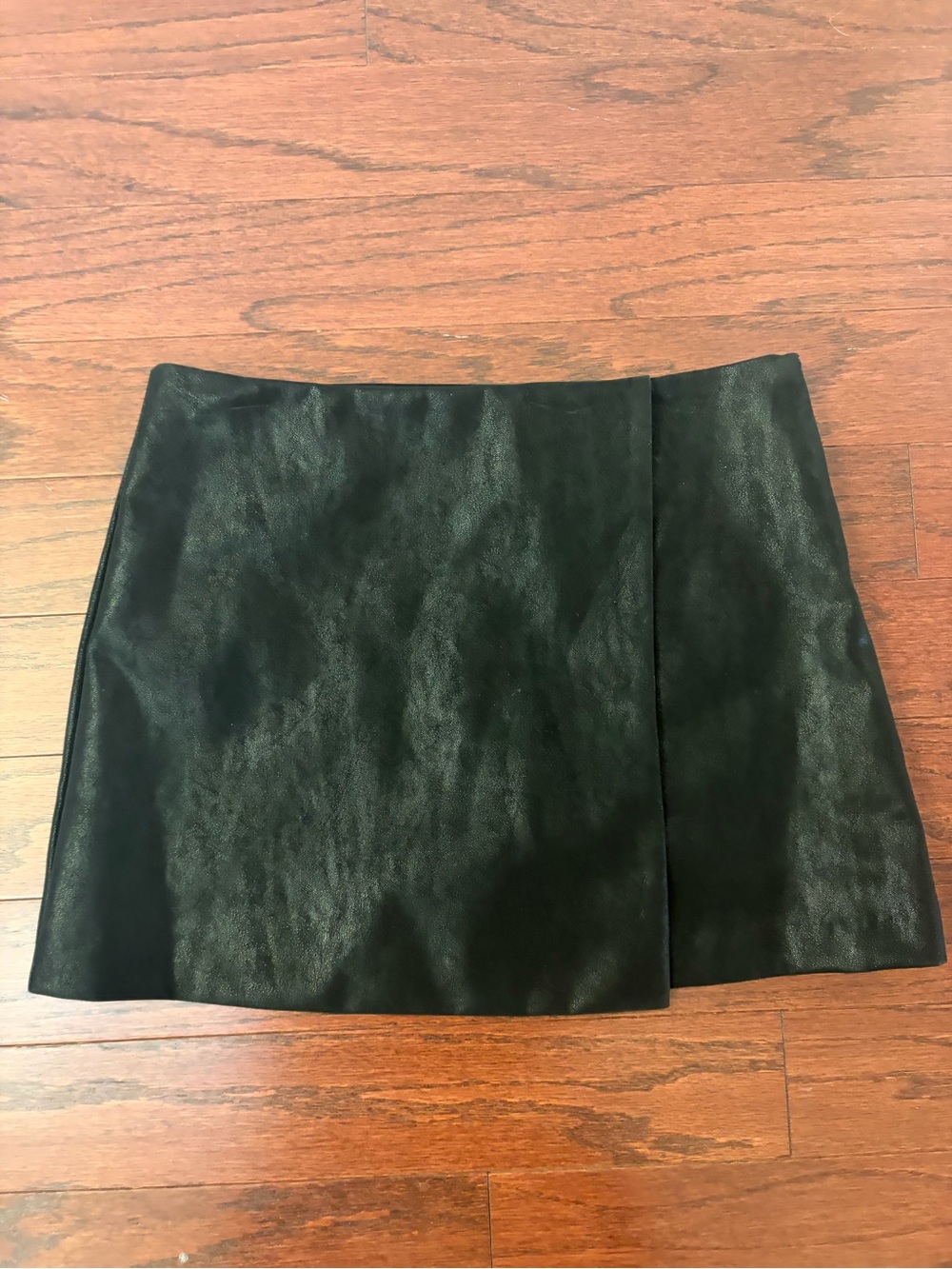 Nordstrom Black Faux Leather Mini Skirt 10/12 large